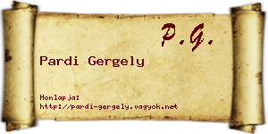 Pardi Gergely névjegykártya
